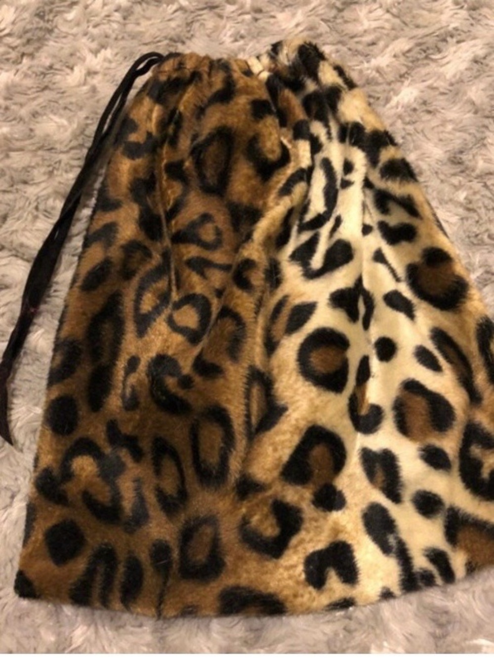 Cheetah Pouch Fleece Bag for Makeup IPad School Supplies 8-1/2x10